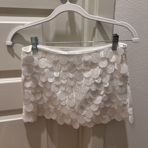 Peppermayo White Sequin Mini Skirt - NWOT - Picture 4 of 5